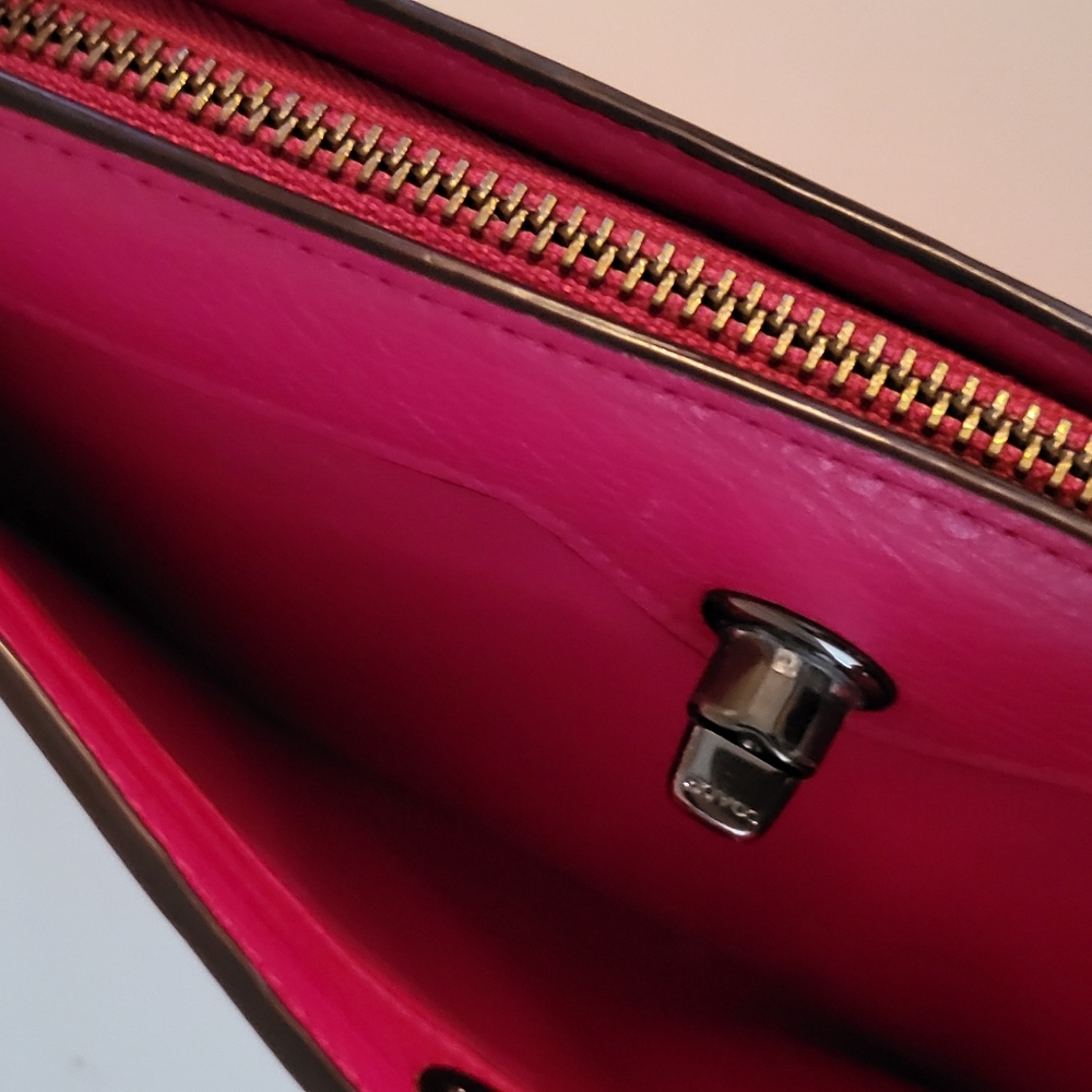 COACH Mercer Accordion Zip Wallet In Grain Leather PINK - Picture 5 of 9